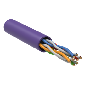 Кабель UTP 4 пары, Кат.5e, внутр., 0,51мм, LSZH, фиолетовый, 305м, ITK LC1-C5E04-126