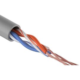 Кабель UTP 2 пары, Кат.5e, внутр., 0,48мм, PVC, серый, 305м, REXANT 01-0026