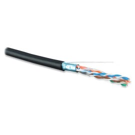 Кабель FTP 4 пары, Кат.6, внеш., 0,56 мм, PE, чёрный, 500м, Hyperline FUTP4-C6-S23-OUT-PE-BK-500