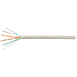 Кабель UTP 4 пары, Кат.5е, внутр., 7х0,20мм, LSZH, серый, 305м, Cabeus UTP-4P-Cat.5e-PATCH-LSZH-GY