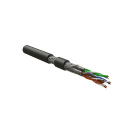 Кабель S/FTP 4 пары, Кат.7а, внутр.. 0,69мм, SHF1, черный, 500м, Hyperline ISFTP4-C7A-P23/7-SHF1-BK