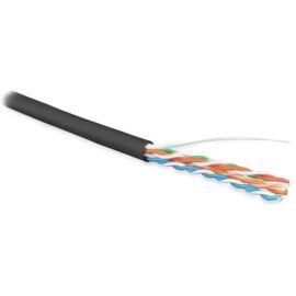 Кабель UTP 4 пары, Кат.5e, внутр., 0,51мм, LSZH, чёрный, 500м, Hyperline UUTP4-C5E-S24-OUT-LSZH-BK-500