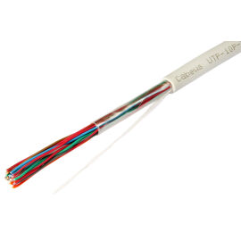 Кабель UTP 10 пар, Кат.3, внутр., 0,47мм, PVC, серый, Cabeus UTP-10P-Cat.3-IN