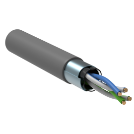 Кабель FTP 2 пары, Кат.5e, внутр., 0,51мм, PVC, серый, 500м, ITK LC1-C5E02-311