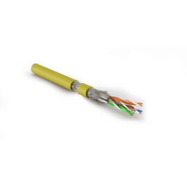 Кабель S/FTP 4 пары, Кат.7, внутр., 0,48мм, LSZH, жёлтый, 500м, Hyperline SFTP4-C7-P26-IN-LSZH-YL-500