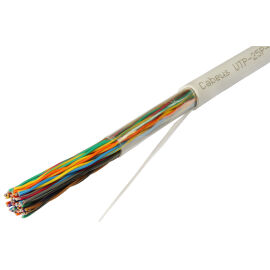 Кабель UTP 25 пар, Кат.3, внутр., 0,47мм, PVC, серый, Cabeus UTP-25P-Cat.3-IN