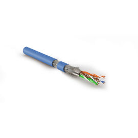 Кабель S/FTP 4 пары, Кат.7, внутр., 0,48мм, LSZH, синий, 500м, Hyperline SFTP4-C7-P26-IN-LSZH-BL-500