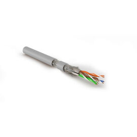 Кабель S/FTP 4 пары, Кат.7, внутр., 0,48мм, LSZH, серый, 500м, Hyperline SFTP4-C7-P26-IN-LSZH-GY-500