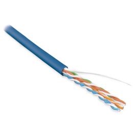 Кабель UTP 4 пары, Кат.5e, внутр., 0,51мм, PVC, синий, 100м, Hyperline UUTP4-C5E-S24-IN-PVC-BL-100
