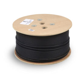 Кабель FTP 4 пары, Кат.5e, внутр./внеш., 0,50мм, LSZH, черн., 305м, Cabeus FTP-4P-Cat.5e-SOLID-OUT-LSZH-UV
