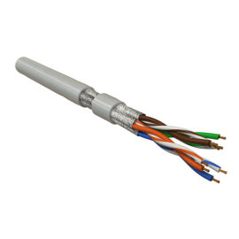 Кабель FTP 4 пары, Кат.6, внутр., 0,48мм, LSZH, серый, 500м, Hyperline UFTP4-C6-P26-IN-LSZH-GY-500