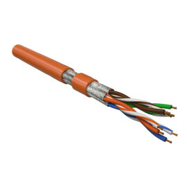 Кабель FTP 4 пары, Кат.6, внутр., 0,48мм, LSZH, оранжевый, 500м, Hyperline UFTP4-C6-P26-IN-LSZH-OR-500
