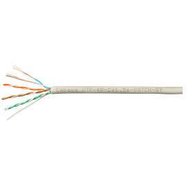 Кабель UTP 4 пары, Кат.5e, внутр., 7х0,20мм, PVC, серый, 305м, Cabeus UTP-4P-Cat.5e-PATCH-GY