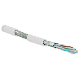 Кабель S/FTP 4 пары, Кат.6a, внутр., 0,56мм, LSZH, белый, 500м, Hyperline SFTP4-C6A-S23-IN-LSZH-WH-500
