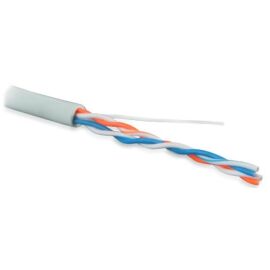 Кабель UTP 2 пары, Кат.5, внутр., 0,60мм, LSZH, серый, 500м, Hyperline UUTP2-C5-P24-IN-LSZH-GY-500