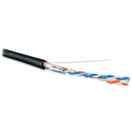 Кабель UTP 2 пары, Кат.5, внеш., 0,51мм, PE, чёрный, 500м, Hyperline UUTP2-C5-S24-OUT-PE-BK-500