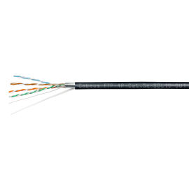 Кабель FTP 4 пары, Кат.5е, внеш., 0,50мм, PE, черный, 305м, Cabeus FTP-4P-Cat.5e-SOLID-OUT-PE-UV