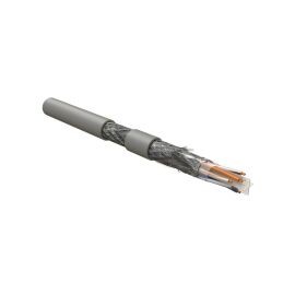 Кабель SF/UTP 4 пары, Кат.6, внутр., 0,60мм, PU, серый, 500м, Hyperline ISFUTP4-C6-P24/19-PU-GY