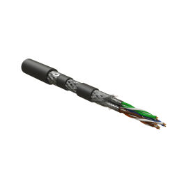 Кабель S/FTP 4 пары, Кат.6а, внутр., 0,69мм, SHF2, черный, 500м, Hyperline ISFTP4-C6A-P23/7-ARM/W-SHF1/SHF2-BK