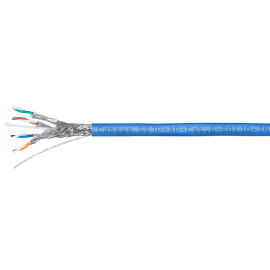 Кабель S/FTP 4 пары, Кат.8, внут., 0,596мм, LSZH, синий, 100м, Cabeus SSTP-4P-Cat.8-SOLID-IN-LSZH-BL-100