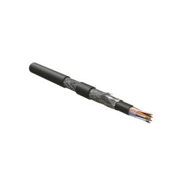 Кабель SF/UTP 4 пары, Кат.5е, внутр., 0,60мм, PVC, черный, 500м, Hyperline ISFUTP4-C5E-P24/19-PVC/PVC-BK