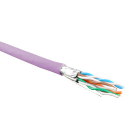 Кабель FTP 4 пары, Кат.6, внутр., 0,55мм, LSZH, розовый, 500м, Hyperline UFTP4-C6-S23-IN-LSZH-PK-500