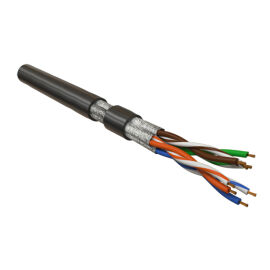 Кабель FTP 4 пары, Кат.6, внутр., 0,48мм, LSZH, чёрный, 100м, Hyperline UFTP4-C6-P26-IN-LSZH-BK-100