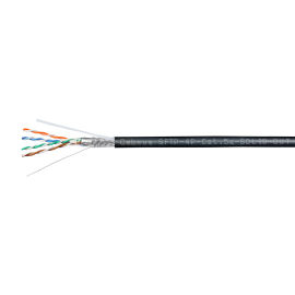 Кабель S/FTP 4 пары, Кат.5e, внутр./внеш, 0,50мм, LSZH, черный, 305м, Cabeus SFTP-4P-Cat.5e-SOLID-OUT-LSZH-UV