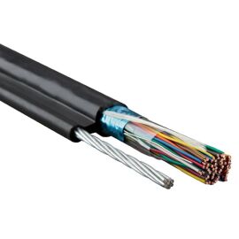 Кабель FTP 50 пар, Кат.3, внеш, с троссом, 0,51мм, PE, черный, 500м, Hyperline FUTP50-C3-S24-SW-OUT-PE-BK-500