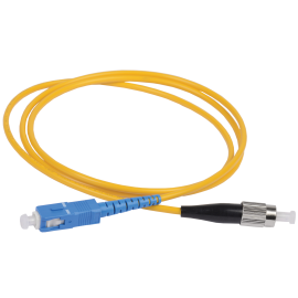 Шнур оптический SC/UPC-FC/UPC, SM, 1м, Simplex, желтый, ITK FPC09-SCU-FCU-C1L-1M