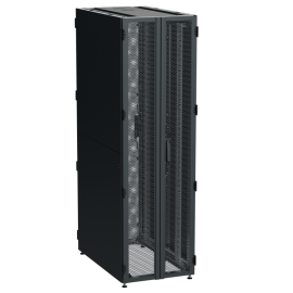 Шкаф напольный 19", 47U, 800х1200мм, перф. двустворч. двери, черный, ITK ZP05-47U-0812-P2P-R