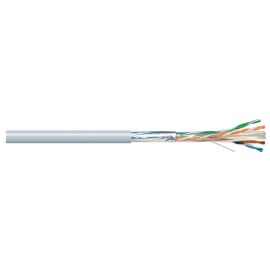 Кабель FTP 4 пары, Кат.6, внутр., 0,56мм, LSZH, серый, 305м, Hyperline FUTP4-C6-S23-IN-LSZH-GY-305