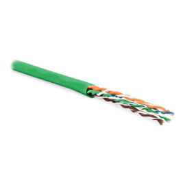 Кабель UTP 4 пары, Кат.5e, внутр., 0,60мм, PVC, зелёный, 305м, Hyperline UUTP4-C5E-P24-IN-PVC-GN-305