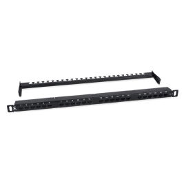 Патч-панель 0,5U, 19", 24хRJ45, UTP, кат.6, 180 град., Dual, выс.плот., Cabeus PLHD-24-Cat.6-Dual-180-0,5U
