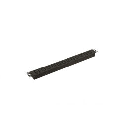 Блок розеток 19", 1U, 11 гнезд, вход C13, черный, без кабеля, Hyperline SHE19-11IEC-AIEC