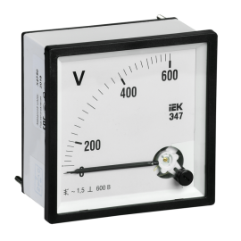 Вольтметр Э47 600В кл. точн. 1,5 96х96мм, IEK IPV20-6-0600-E