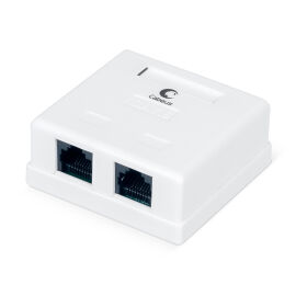 Розетка компьютерная RJ-45, Кат.6, двойная, внешняя, Dual IDC, Cabeus WS-8P8C-Cat.6-2 