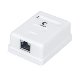 Розетка компьютерная RJ-45, Кат.5e, экран., одинарная, внешняя, Cabeus WS-8P8C-Cat.5e-SH-1