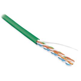 Кабель UTP 4 пары, Кат.5e, внутр., 0,51мм, PVC, зелёный, 100м, Hyperline UUTP4-C5E-S24-IN-PVC-GN-100