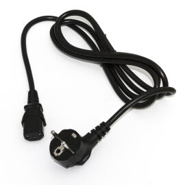 Кабель электропитания (сетевой) 3х0,75мм², 10А, C13-Schuko, вил.угл, чер, 1м, Hyperline PWC-IEC13-SHM-1.0-BK