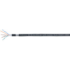 Кабель SF/UTP 4 пары, Кат.5e, внутр./внеш., 19х0,12мм, PVC, черный, 305м, Cabeus IE-4-PATCH SF/UTP Cat5e 4X2X24AWG