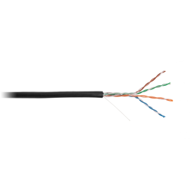 Кабель UTP 4 пары, Кат.5e, внеш., CCA, PE, черный, 305м, NETLAN CCA-UU004-5E-PE-BK