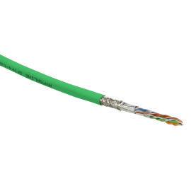 Кабель SF/UTP 4 пары, Кат.5e, внутр., 0,51мм, PVC, зелёный, 305м, HL SFUTP4-C5E-S24-IN-PVC-GN-305