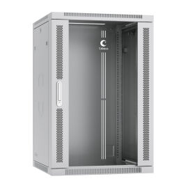 Шкаф настенный разобр. 19" 18U 600x450x901мм, дверь стекло, серый, Cabeus SH-05F-18U60/45-R