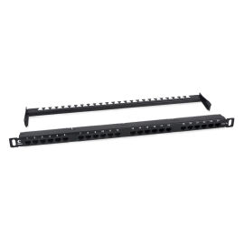Патч-панель 0,5U, 19", 24хRJ45, UTP, кат.5e, 180 град., Dual, выс.плот, Cabeus PLHD-24-Cat.5e-Dual-180-0,5U