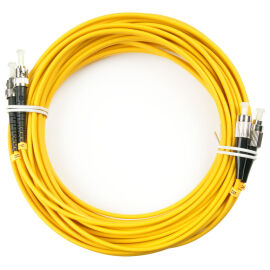 Шнур оптический FC/UPC-ST/UPC, SM, 15м, Duplex, желтый, Cabeus FOP(d)-9-FC-ST-15m