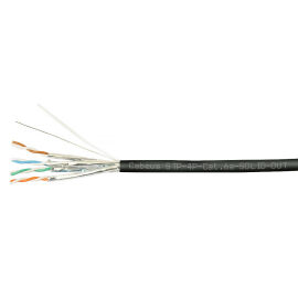 Кабель STP 4 пары, Кат.6a, внут./внеш., 0,57мм,LSZH,  черный, Cabeus STP-4P-Cat.6a-SOLID-OUT-LSZH-UV