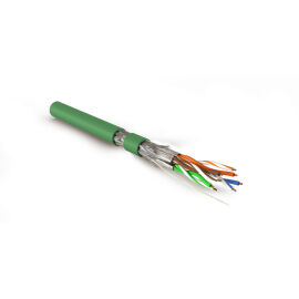 Кабель S/FTP 4 пары, Кат.7, внутр., 0,56мм, LSZH, зелёный, 500м, Hyperline SFTP4-C7-S23-IN-LSZH-GN-500