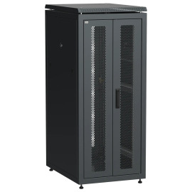Шкаф напольный 19", 28U, 600х800мм, перед. дверь двуств. перфор., задн. перфор, черный, LINEA N, ITK LN05-28U68-2PP