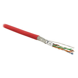 Кабель SF/UTP 4 пары, Кат.6, внутр., 0,48мм, LSZH, красный, 500м, Hyperline SFUTP4-C6-P26-IN-LSZH-RD-500